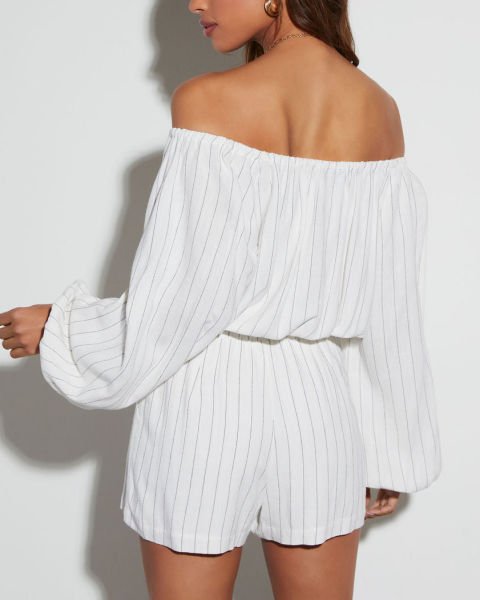 WHITE-GREY-STRIPED BLOUSE