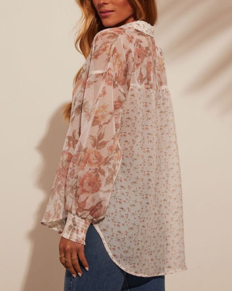 ECRU-BROWN-PRINTED SHIRT