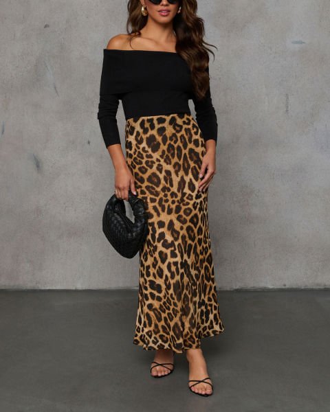 LEOPARD-PRINTED SKIRT