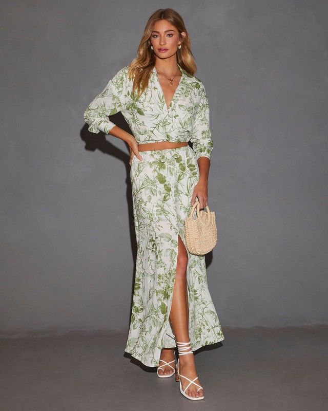 ECRU-GREEN-FLORAL ETEK