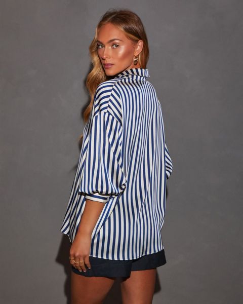 ECRU-NAVY-STRIPED SHIRT