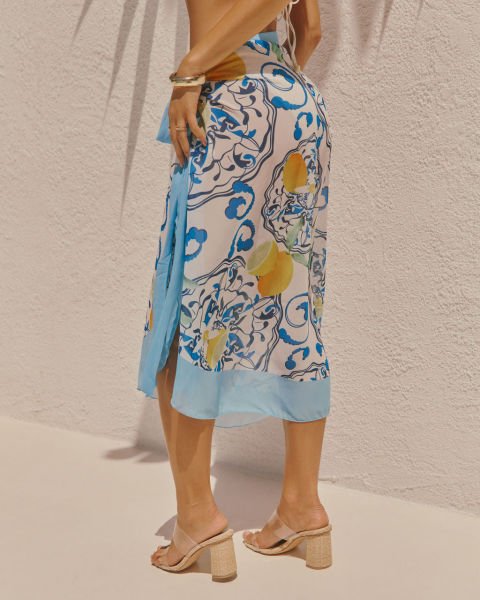 LEMON-BLUE-PRINTED COVERUP