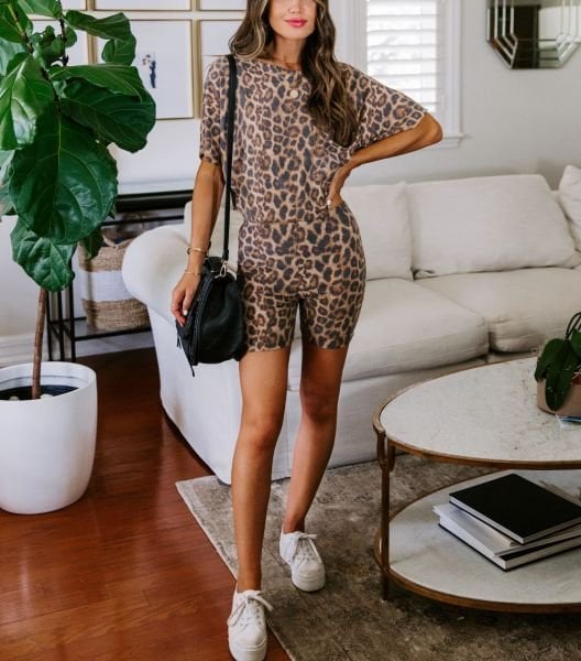 BROWN-LEOPARD JUMPSUIT