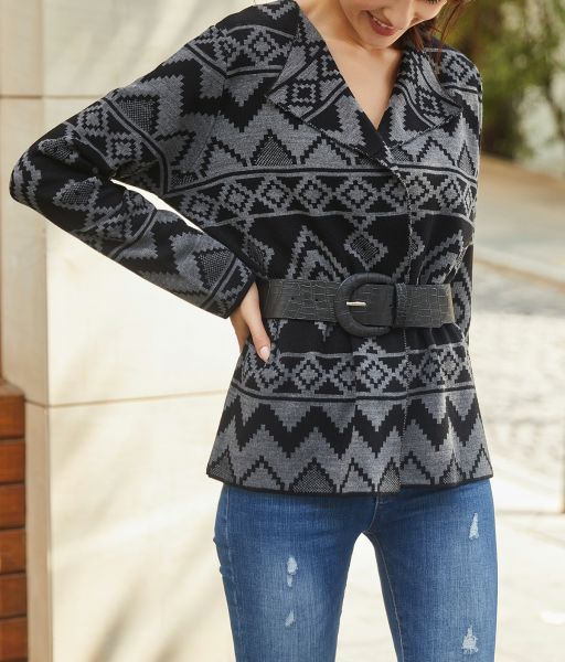 BLACK-ANTHRACITE CARDIGAN