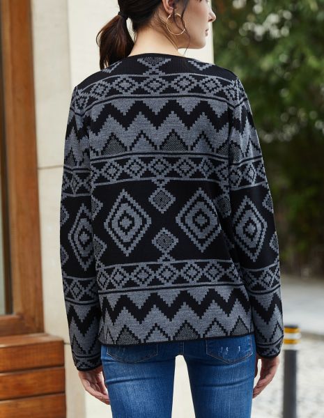 BLACK-ANTHRACITE CARDIGAN