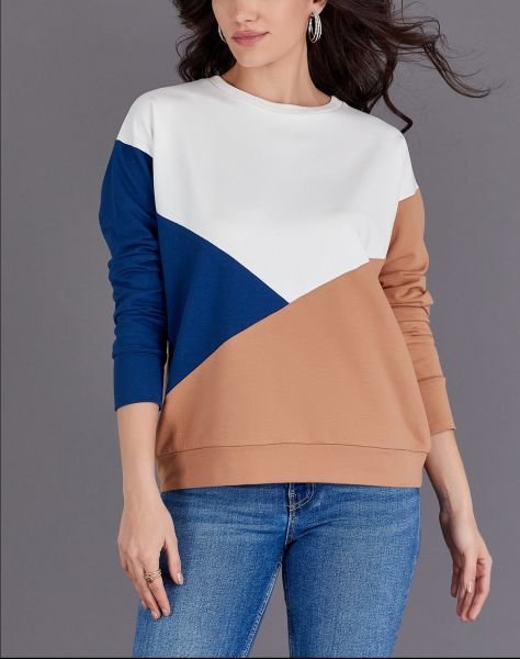 ECRU-CAMEL SWEATSHIRT