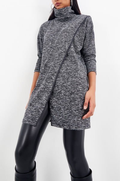 GREY-MELANGE PONCHO