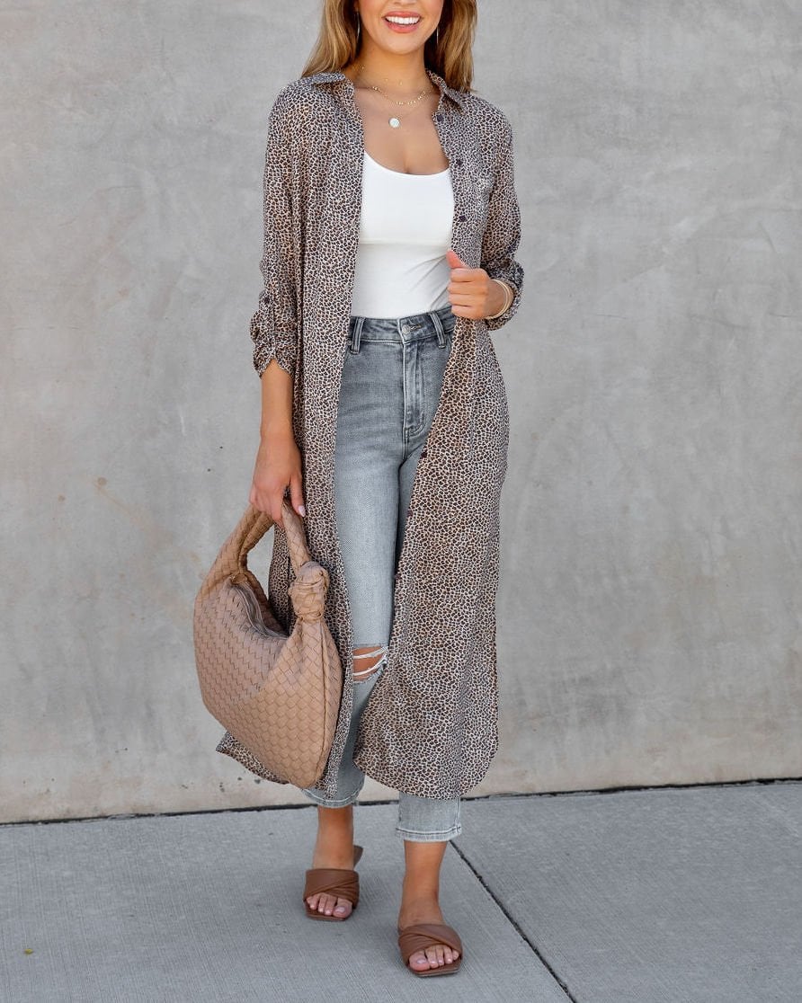 GREY-PRINTED KIMONO