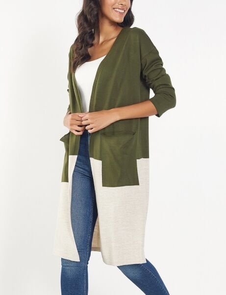 KHAKI-STONE CARDIGAN