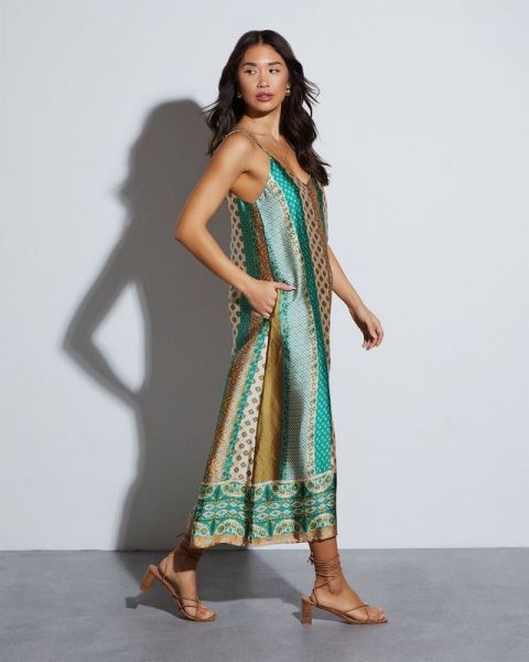 GREEN-BEIGE-PRINTED JUMPSUIT