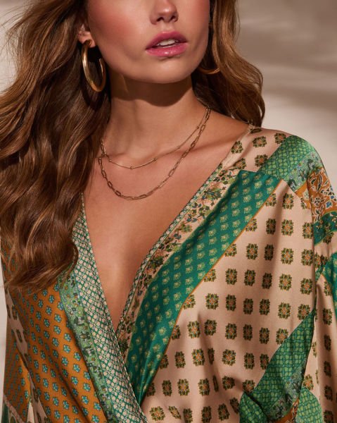 GREEN-BEIGE-PRINTED  JUMPSUIT