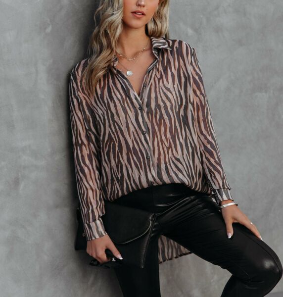 BROWN-BLACK-STRIPED SHIRT