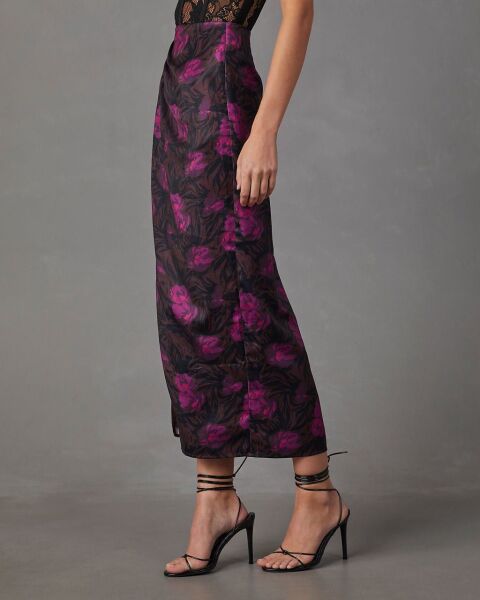 BLACK-FUSCHIA SKIRT