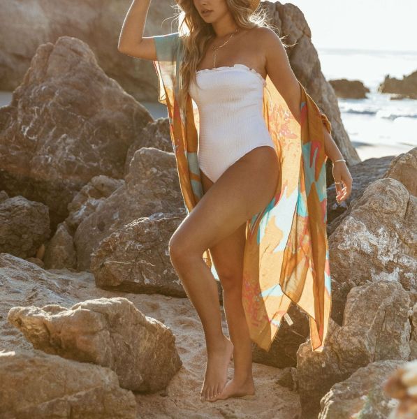 CINNAMON-MINT-PRINTED  KIMONO