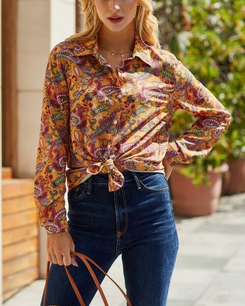 MUSTARD-PAISLEY SHIRT