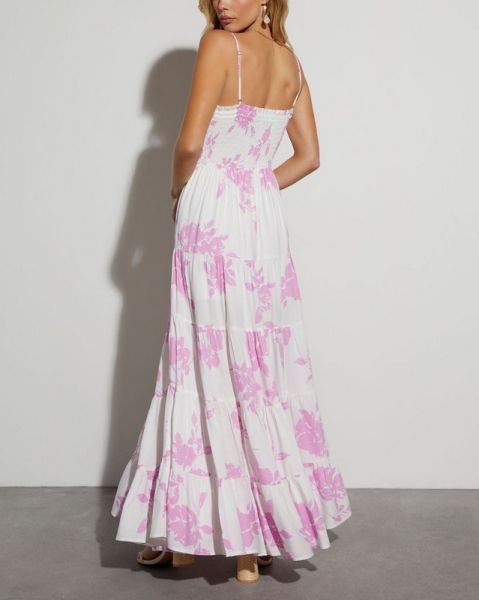 ECRU-PINK-FLORAL DRESS