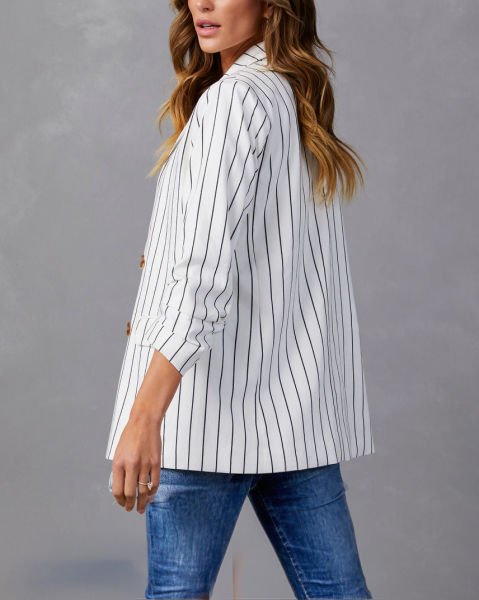 WHITE-GREY BLAZER JACKET