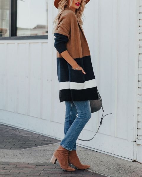 BROWN-NAVY-BLACK COAT