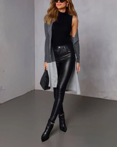 ANTHRACITE-GREY CARDIGAN