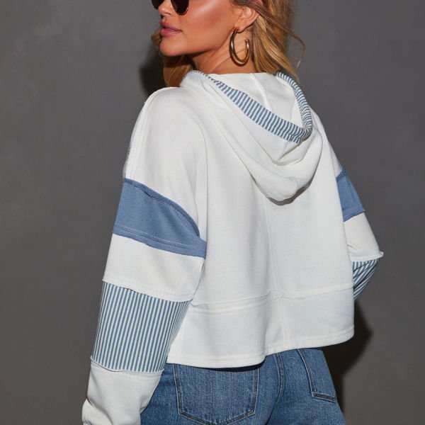 ECRU-BLUE SWEATSHIRT
