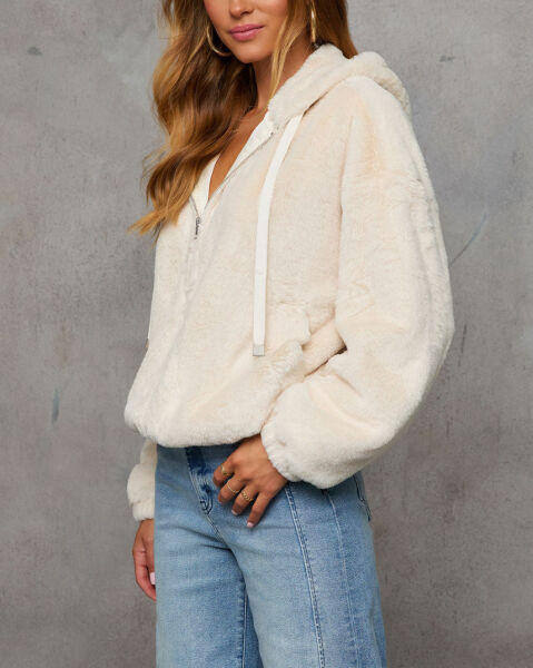 CREAM FLEECE SWEATSHIRT M - CREAM