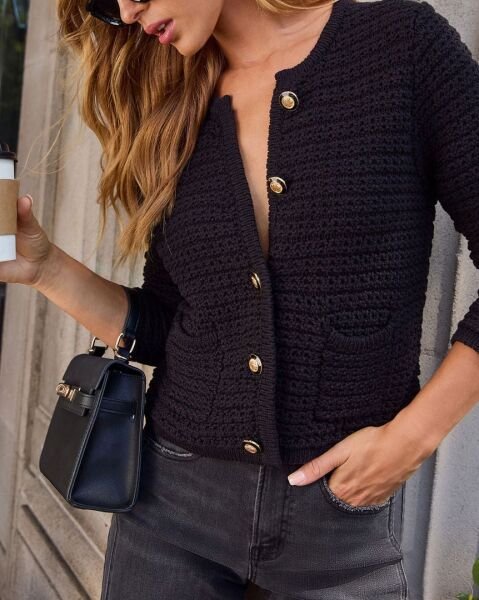 BLACK CARDIGANS XL - BLACK