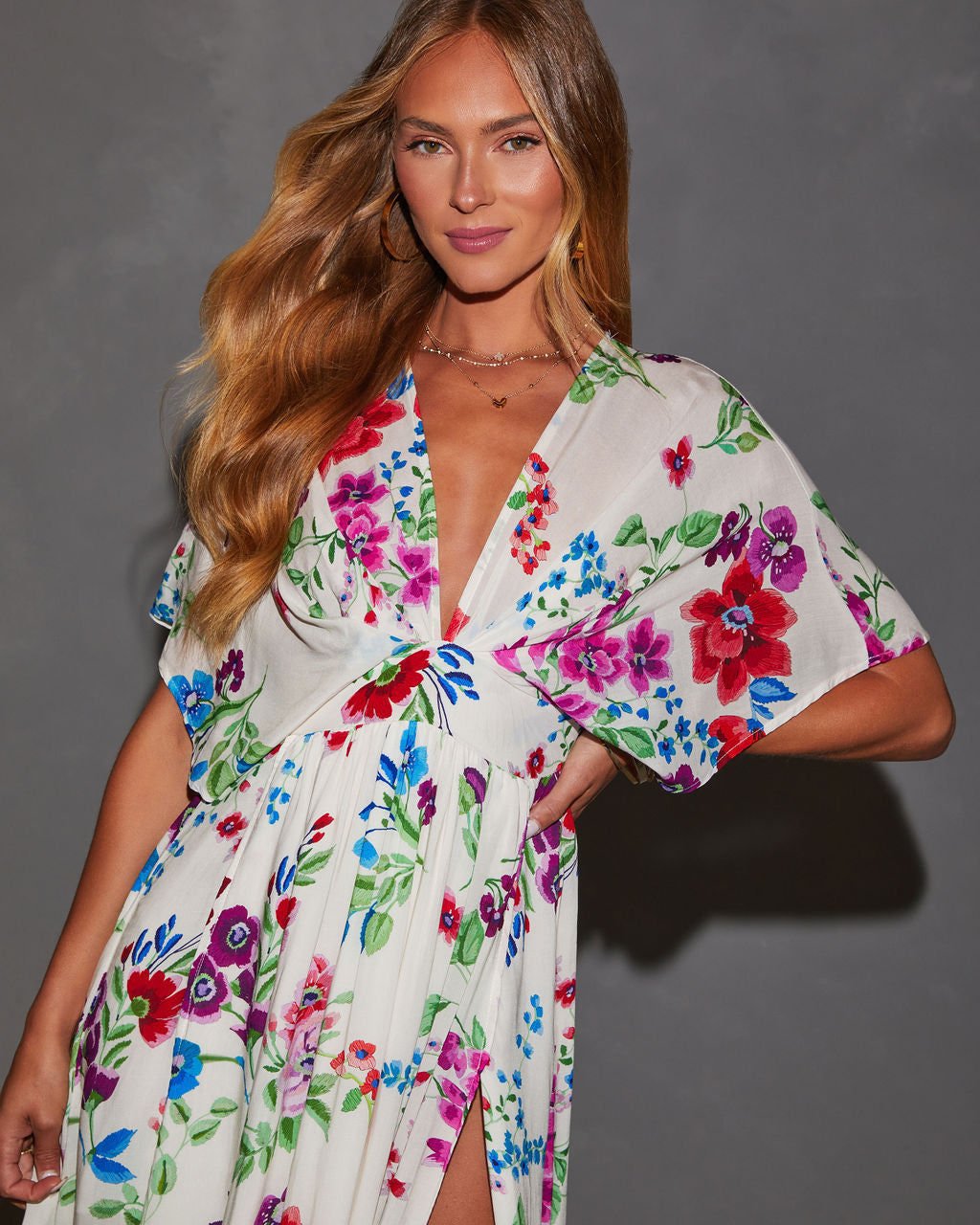 ECRU-FLORAL DRESS