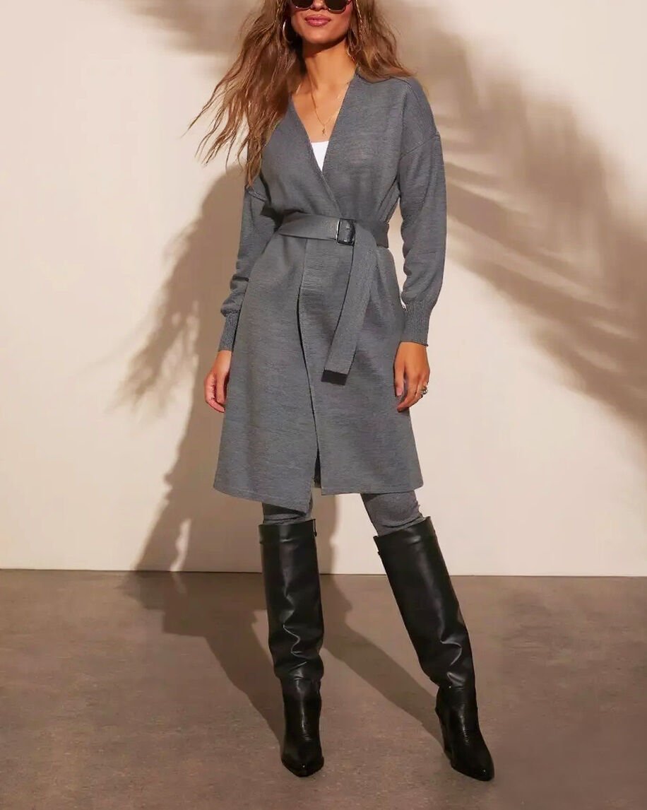 GREY CARDIGAN L - GREY