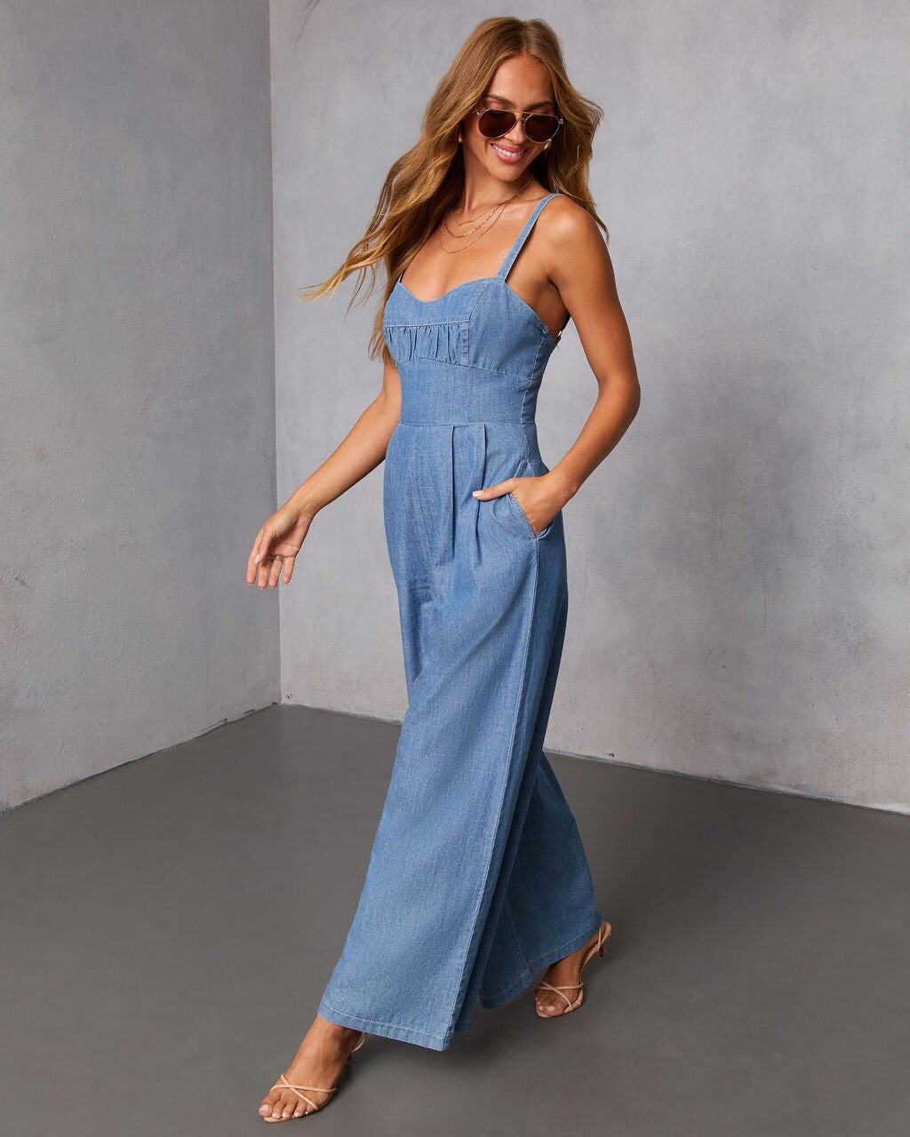 BLUE JEANS JUMPSUIT XL - BLUE