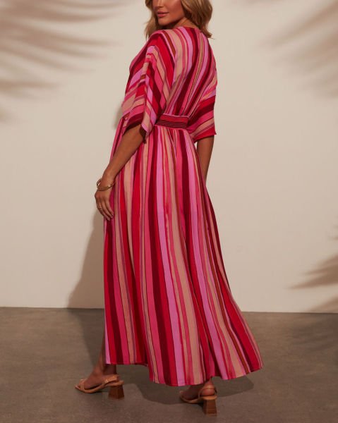 PINK-RED-STRIPED DRESS