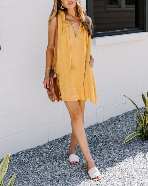 MUSTARD DRESS XL - MUSTARD