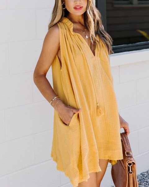 MUSTARD DRESS XL - MUSTARD