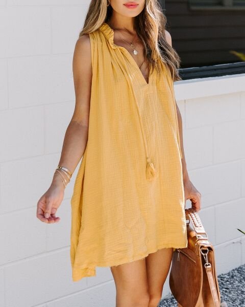 MUSTARD DRESS XL - MUSTARD