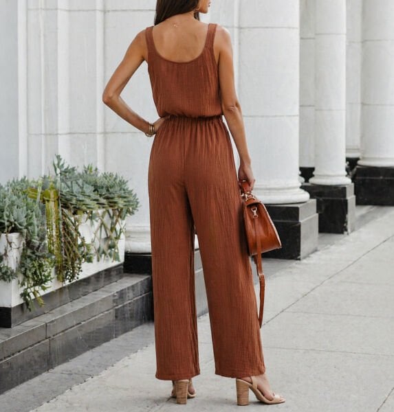 BROWN JUMPSUIT XL - BROWN