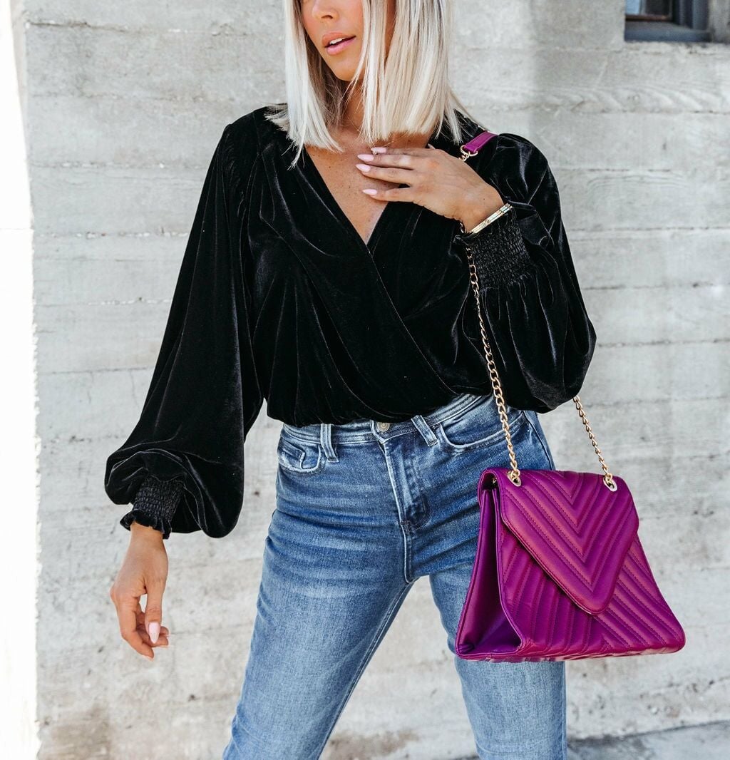 BLACK BLOUSE S - BLACK