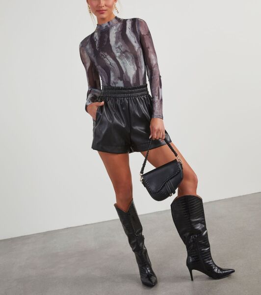 BLACK-GREY BLOUSE L - BLACK-GREY