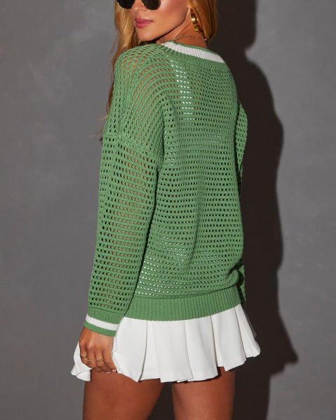 GREEN-ECRU SWEATERS