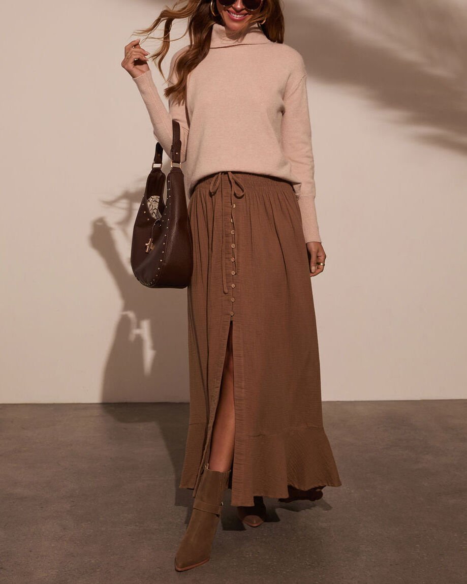 BROWN SKIRT M - BROWN