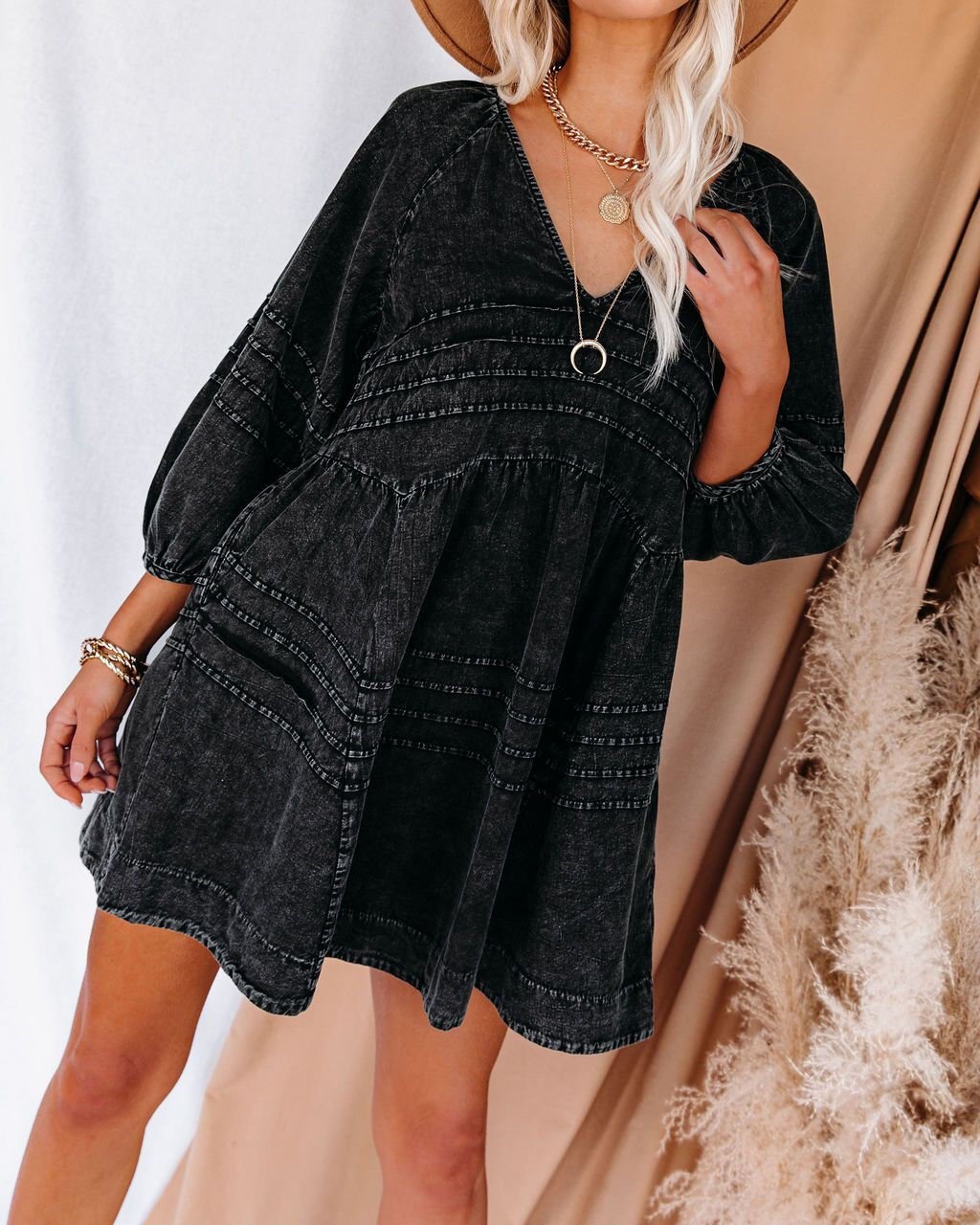 WASHED-BLACK DRESS M - WASHED-BLACK