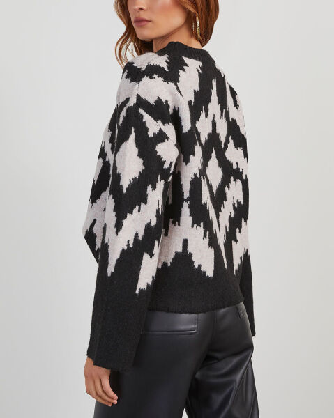 BLACK-ECRU-PRINTED SWEATERS L - BLACK-ECRU-PRINTED