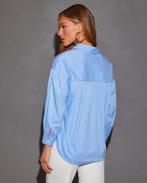 BLUE-WHITE-STRIPED SHIRT