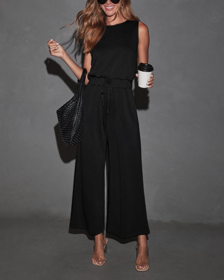 BLACK JUMPSUITE S - BLACK