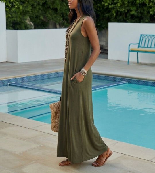 KHAKI DRESS L - KHAKI