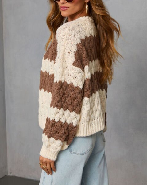 CREAM-BROWN CARDIGAN