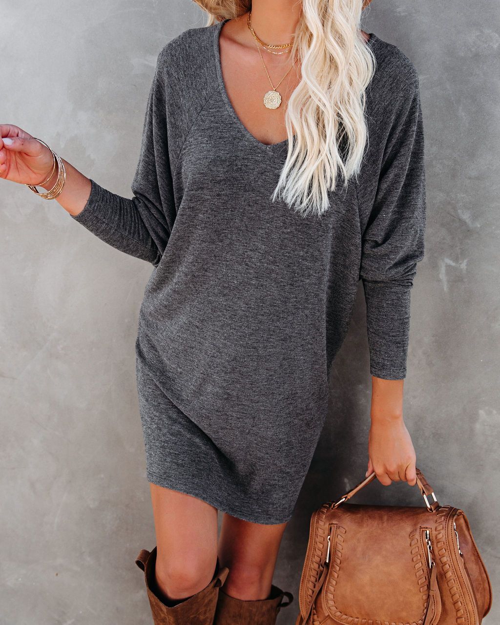 GREY DRESS M - GREY