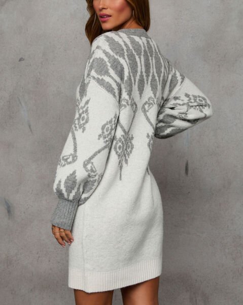 GREY-ECRU SWEATER