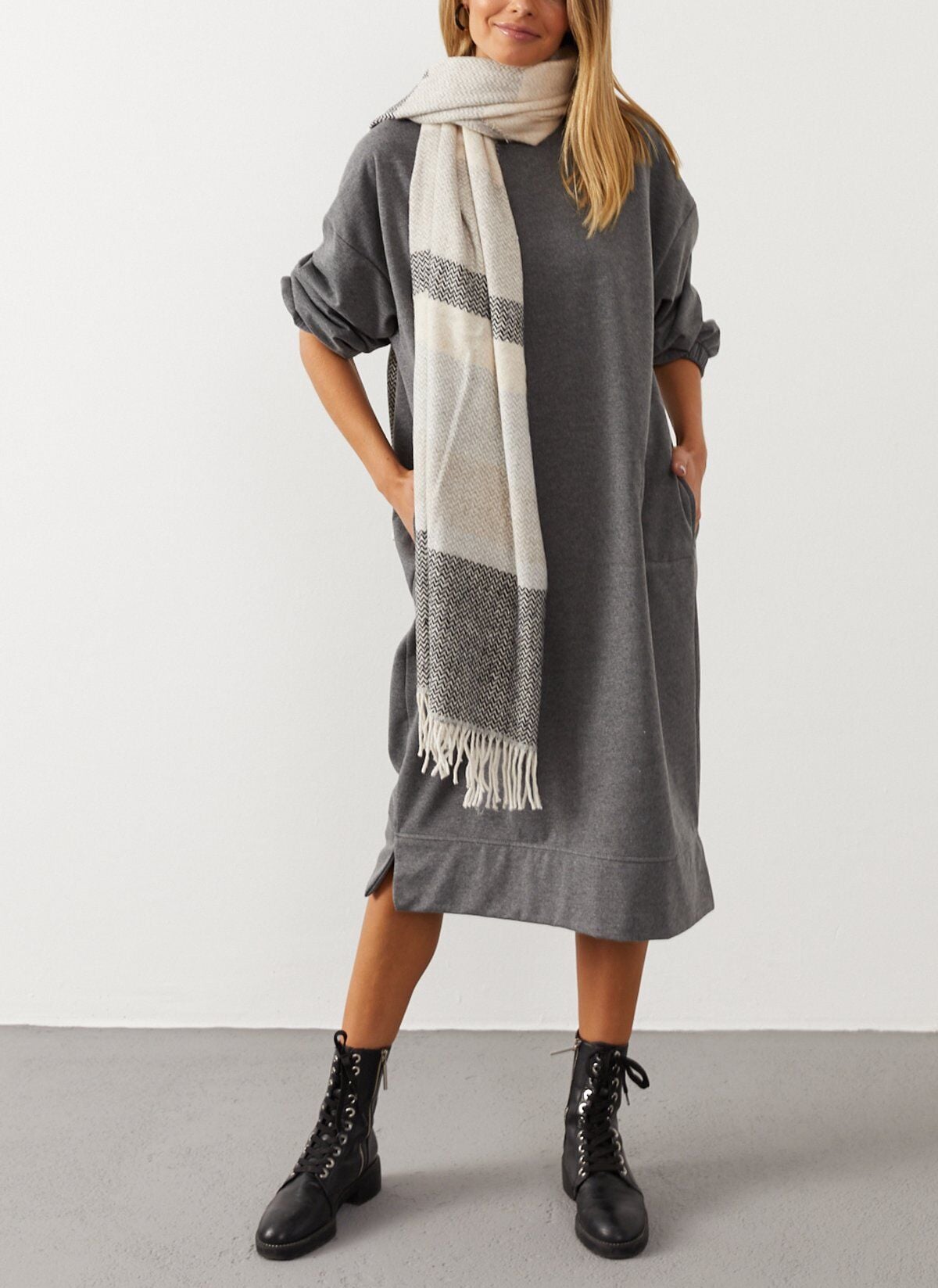GREY DRESS M - GREY