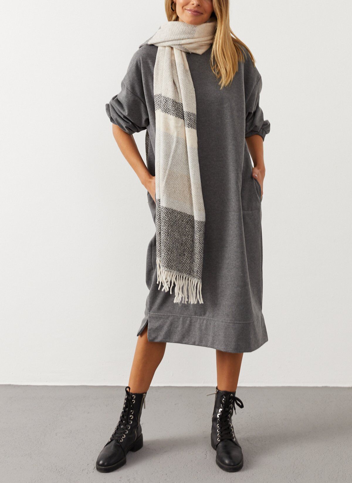 GREY DRESS L - GREY