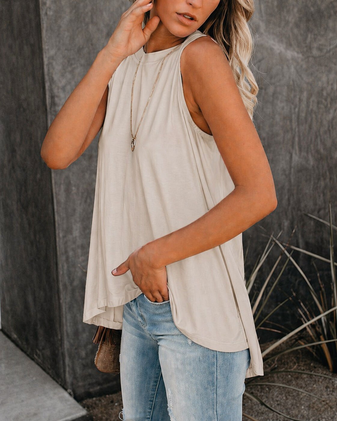 STONE BLOUSE L - STONE