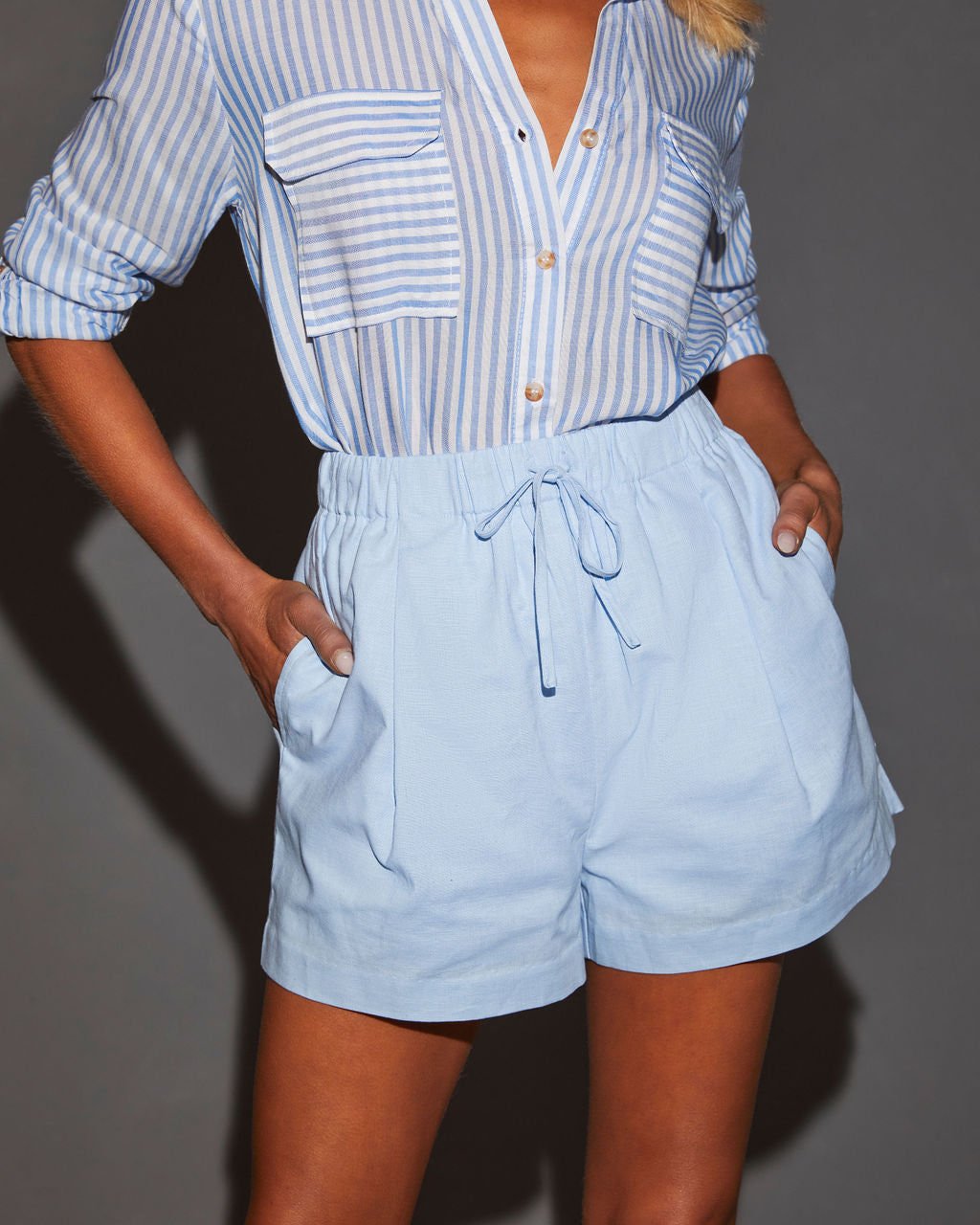 BLUE-ECRU-STRIPED SHIRT